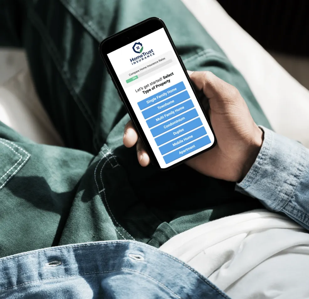 Comparing home insurance quotes on a phone